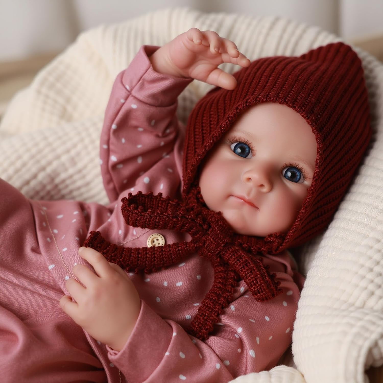 RSG Reborn Dolls 17 Inch Open Eye Soft Cloth Body Real Life Babies Cute Lifelike Handmade Poseable Kids Birthday Gift
