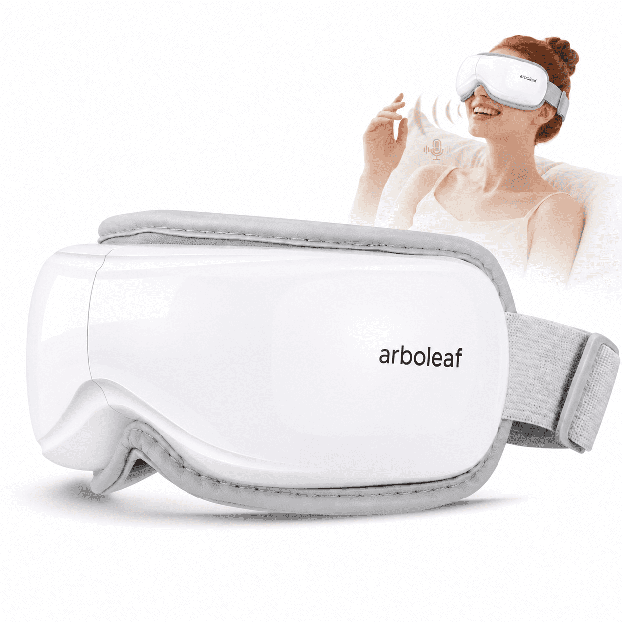 Arboleaf Eye Massager with Heat, Heated Massage Eye Mask with Music | Vibration Massage for Head Tension, Eye Strain, Dry Eyes & Dark Circles