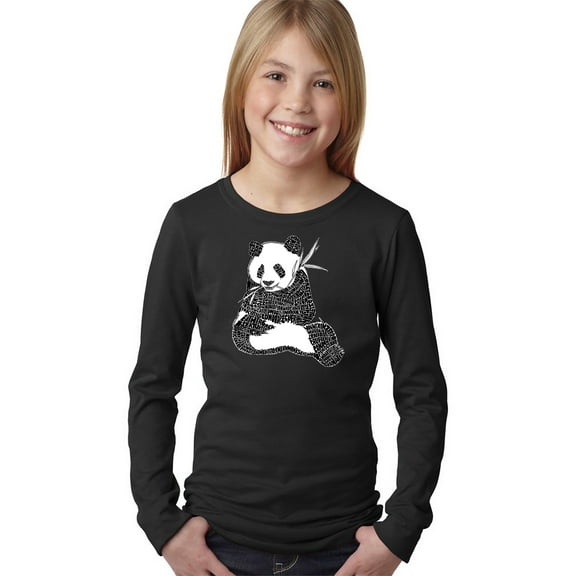 LA Pop Art Girl's Word Art Long Sleeve - ENDANGERED SPECIES