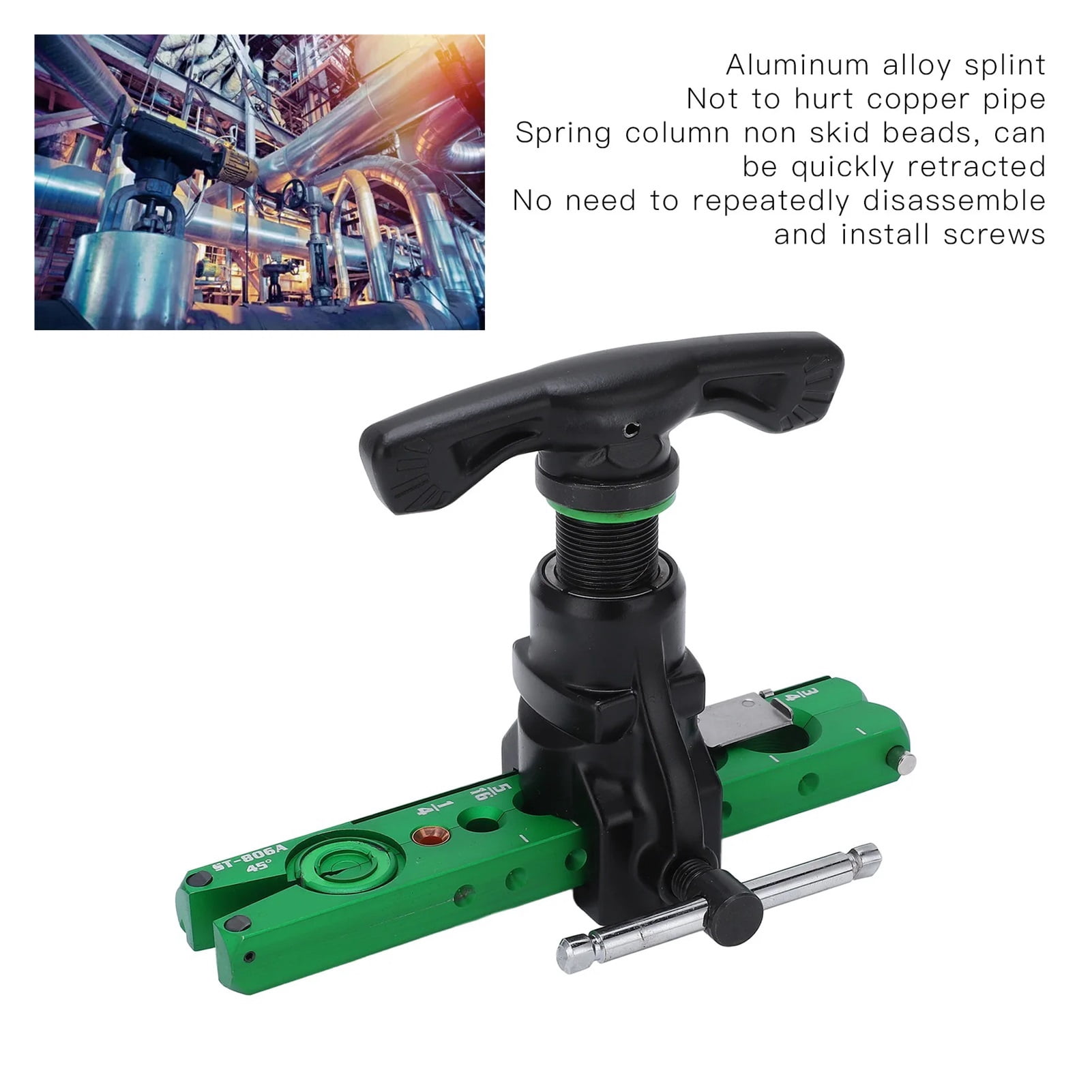 Cone Type Tool Flaring Tool 45 Degree Eccentric Cone Type Tube Expander For 1/4 5/16 3/8 1/2 5/8 3/4in Pipes Tube Expander ,Easy to Use