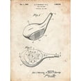 thumbnail image 2 of Borders, Cole 12x14 White Modern Wood Framed Museum Art Print Titled - PP1050-Vintage Parchment Spalding Golf Driver Patent Poster, 2 of 4