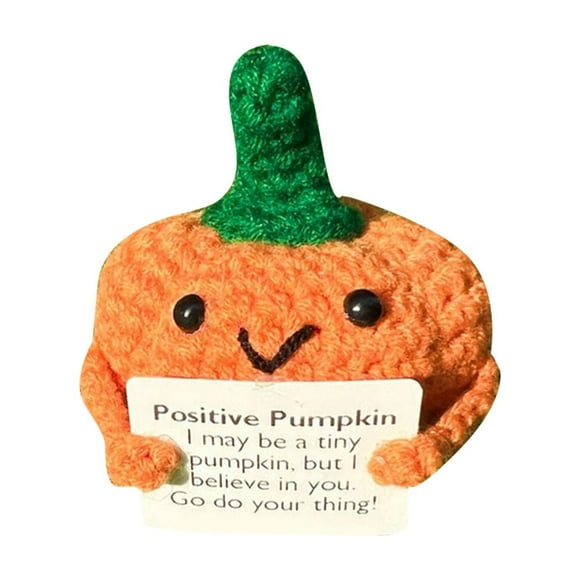 kjfeif 2025 Unique Design Handmade Crochet Emotional Support Pumpkin | Mini Positive Pumpkin Gift | Pumpkin Ornaments Lover Gift | Fall Decor for Christmas Thanksgiving Ornament Gift