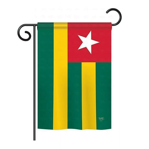 Breeze Decor BD-CY-GS-108303-IP-BO-D-US15-BD 13 x 18.5 in. Togo Flags of the World Nationality Impressions Decorative Vertical Double Sided Garden Flag Set with Banner Pole