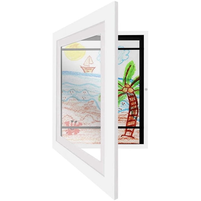 Marco de madera compuesta Mat 10X12.5 Marcos de arte para niños Formatos horizontales y verticales (blanco)