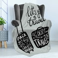 thumbnail image 4 of Adventure Soft Flannel Fleece Throw Blanket, Packing the Bags and Traveling World Journey and Fun Themed Work of Art Print, Cozy Plush for Indoor and Outdoor Use, 50" x 60", Black White, by Ambesonne, 4 of 5