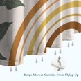 thumbnail image 6 of Brown Boho Sun, Moon and Plant Pattern Shower Curtain 36"x72" ,Bathroom Decorative Shower Curtains Set with 12 Hooks,Modern Waterproof Washable Shower Curtain, 6 of 6