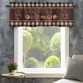 thumbnail image 4 of Vintage Coffee Time Farmhouse Short Window Curtain Valances, Farmhouse Desserts Black White Plaid Rod Pocket Kitchen Valances for Living Room Bedroom Bathroom Cafe 42" x 18", 4 of 8