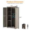 thumbnail image 4 of 72" H Farmhouse Storage Cabinet with Adjustable Shelves, Large Pantry Organize with 2 Barn Doors, Tall Freestanding Cabinet for Kitchen, Bathroom/Garage/Basement/Living/Utility Room, 4 of 8