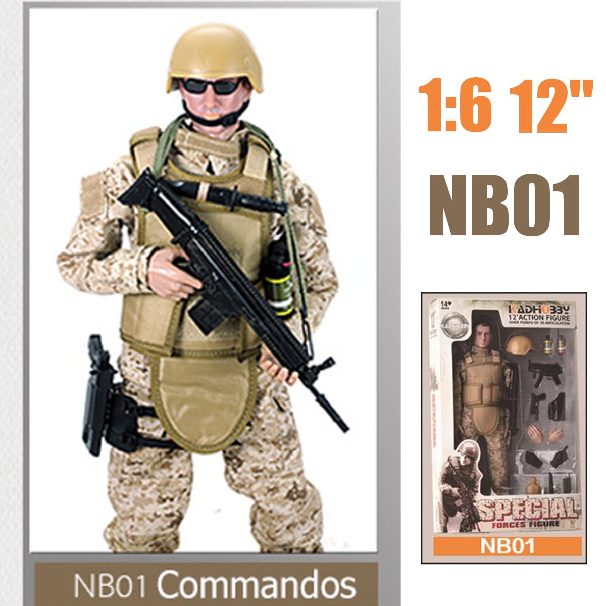 12inch Military Combat Adventure Action Figure Model with Display Stand Rack