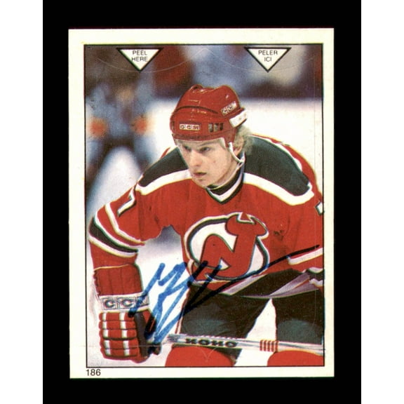 Jeff Larmer Autographed 1983-84 O-Pee-Chee Stickers Card #186 New Jersey Devils SKU #251539