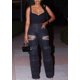 thumbnail image 5 of Vaqueros ajustados sexy de Unybwonn para mujer, con recorte de perlas desgastadas, deslumbrantes, pantalones cargo elásticos con múltiples bolsillos, 5 of 7