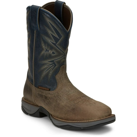 Tony Lama Men's 11" Bartlett Steel Toe Pull On Work Boot Stone/Blue - RR3361