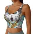 thumbnail image 2 of Honeii Husky With Dreamcatcher Patten Workout Crop Tank Top for Women Yoga Tank Tops Athletic Sports Shirts Exercise Undershirts,Sports Bra,Sports vest-XX-Large, 2 of 8