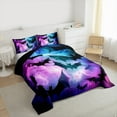 thumbnail image 3 of Manfei Spooky Bats King Size Comforter Sets,Happy Halloween Day Bedding Comforter Set,Purple Blue Ombre Bedding Set For Boys Kids,Luxury Bedroom Decor Reversible,3 Pieces, 3 of 8