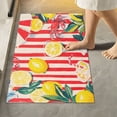 thumbnail image 2 of Yayeee Bath Rug for Bathroom Floor Non Slip Contour Fluffy Soft Absorbent Mat, 20"x24", Red Striped Lemon, 2 of 7