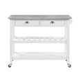 thumbnail image 4 of Convenience Concepts American Heritage 3 Tier Stainless Steel Kitchen Cart with Drawers, White/Stainless Steel, 4 of 9