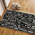 thumbnail image 5 of Entry Rug, Round Rug, Door Mat, Non Slip Rug, Retna Songs of Illumination Scripts Rug, Retna Rug, Graffiti Rug, Pet Friendly Rug, Black Rug, 2'x3' - 60x90 cm, 5 of 7