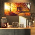 thumbnail image 1 of Autumnal Trees in Sunrays - Large Landscape Canvas Art Print, 1 of 3
