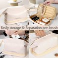 thumbnail image 5 of Bolsa De Cosméticos De Doble Capa,Bolsa De Maquillaje Grande,Organizador De Maquillaje De Viaje,Bolsa De Aseo De Cuero Esencial De Viaje,Bolsa De Cosméticos Espaciosa Para Amiga G, 5 of 5