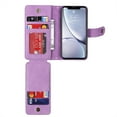 thumbnail image 6 of Feishell Compatible with for iPhone XR Wallet Case Crossbody, Zipper Phone Case with RFID Blocking Card Holder Wrist Strap Leather Purse Gift for Women For iPhone XR, Purple, 6 of 10