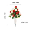 thumbnail image 3 of Rirozkan Artificial Flowers, Bucket Memorial Grave Arrangement, Red Rose Silk Bouquet, Fake Floral Spray for Headstone, All Saints Day, Holiday Decor, 3 of 6