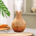 thumbnail image 1 of Difusor de aceite esencial ultrasónico de 500ml difusor de purificador de aire niebla 7 led lámpara Mini USB para bebés en hogar Spa , light wood grain grano de madera clara BLESIY Humidificador de aire, 1 of 7