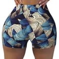 thumbnail image 2 of Fotbe Abstract Blue Squares Shorts Sin Costuras – Shorts Deportivos de Cintura Alta para Mujer, Elásticos para Gimnasio, Yoga, Running o Ciclismo-Large, 2 of 8