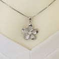 thumbnail image 5 of Beautiful Hawaiian Plumeria Necklace and Earring, Sterling Silver Plumeria Flower CZ Pendant, N2031S Birthday Valentine Wife Mom Gift, 5 of 9