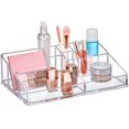 thumbnail image 1 of Amazing Abby - Tiffany - Organizador de cosméticos acrílico, soporte de maquillaje de plástico transparente, solución de almacenamiento de tocador de baño perfecta con compartimentos a prueba de rotur, 1 of 4