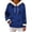 Blue-Inverlee Sweatshirt, variant on Women's All Over White Star Print Faux Fur Trim Hood Pullover Hoodie Drawstring Kangaroo Pocket Long Sleeve Loose Street Sweatshirt Coffee S