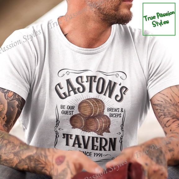 Gaston's Tavern Le Pub Tee, Gastons Bar Shirt, Dad T-shirt, Long Sleeve, T-shirt, T-shirt E2090, F2487 All Size S-5Xl