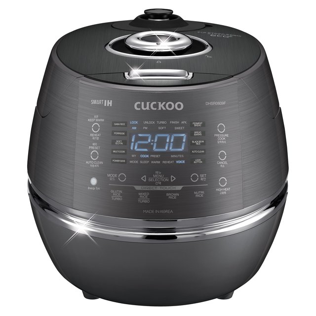 Hervidor de arroz Cuckoo CRP-DHSR0609FD, inducción, 1,4 l/ 2,8 l, gris oscuro