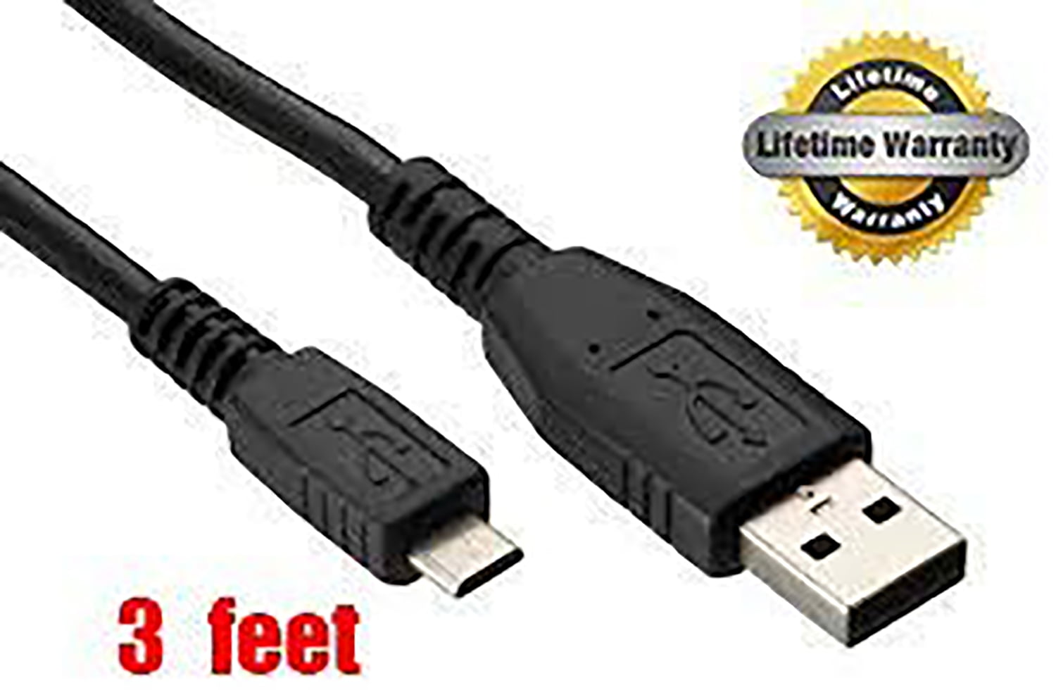 USB to Micro-USB Cable - 3 Ft. - Nickel Plated- Charging Cable and Data Transfer for Amazon Kindle Fire
