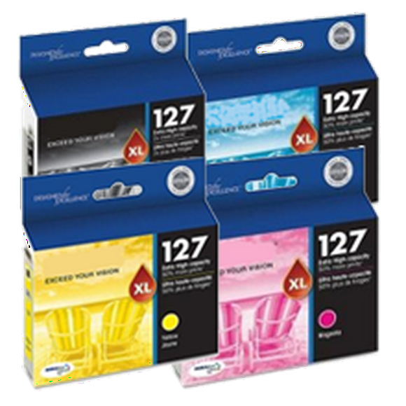 ~Brand New Original EPSON T127 Extra High Yield INK / INKJET Cartridge Set Black Cyan Yellow Magenta for Epson WorkForce 545