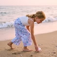 thumbnail image 3 of Girls Wide Leg Pants Gradient Heart Print Elastic Waist Loose Fit Cotton Culottes Casual Summer Trousers for Girls, Purple, Sizes 7-8, 3 of 6