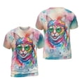 thumbnail image 3 of Hippie Manx Portrait Watercolor Tie-Dye Vintage Styles All Over Print 3D Shirt Unisex Merch Cat Lover Kitten Owner Gifts - 00014, 3 of 6