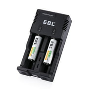 EBL Dual Slots Charger For 26650 18500 14500 10440 AA AAA Rechargeable Batteries