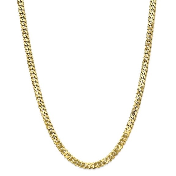 10k Yellow Gold 6.1mm Flat Beveled Curb Chain