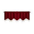 thumbnail image 3 of Viflosae Curtains with Tassel Elegant Fringed Window Curtains Patterned Rod Panels Stylish Short Drapes Boho Curtains Summer Decorations for Home for Windows Red, 3 of 7
