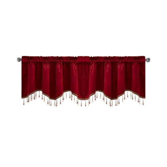 Modern Home Decor,Window Curtain Rod Elegant Fringed Window Curtains Patterned Rod Panels Stylish Short Drapes for Home Decor Window Curtain Panels,Curtain Rods for Windows