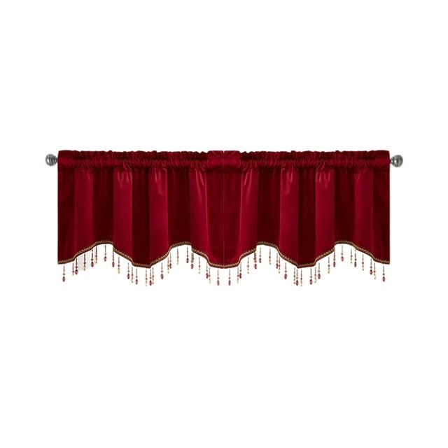 Modern Home Decor,Window Curtain Rod Elegant Fringed Window Curtains Patterned Rod Panels Stylish Short Drapes for Home Decor Window Curtain Panels,Curtain Rods for Windows