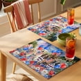 thumbnail image 4 of Independence Day Dog Cat Placemats Set of 1, Red Blue American Flag Firework Balloon Flower Non-Slip Place Mats Washable Table Mats for Kitchen Dining Table Decorations Indoor/Outdoor, 4 of 9