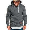 thumbnail image 2 of Yuncity Men's Hoodies Casual Splicing Large Size Sweatshirts Hoodies For Men,Dark Gray Xxxxl, 2 of 5