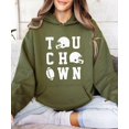 thumbnail image 4 of Touchdown Football Hoodie Distressed Game Day Tailgate Pullover Sweatshirt, Army Green, L, 4 of 8