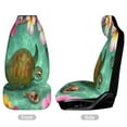 thumbnail image 3 of Tropical Turtle Floral Print Set of 2Pcs Car Seat Covers Easy Clean Automobile Seat Protector Car Interior Accessories, 3 of 6