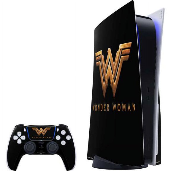 Skinit DC Comics Wonder Woman Gold Logo PS5 Bundle Skin