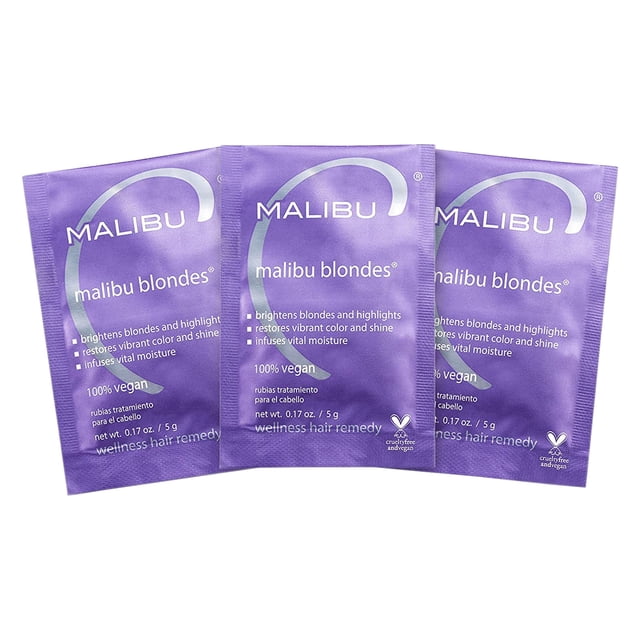 Remedio de bienestar para el cabello Malibu C Blondes, 3 paquetes
