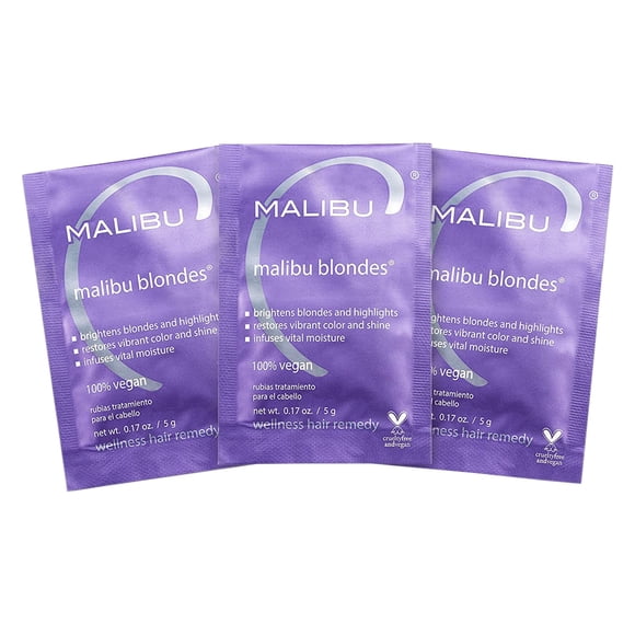 Remedio de bienestar para el cabello Malibu C Blondes, 3 paquetes