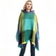 thumbnail image 4 of Capa con capucha a cuadros para mujer, poncho, capa con capucha, chal con borlas, 4 of 5