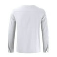 thumbnail image 4 of Tosmy Mens T Shirt Men Spring Autumn Button Crew Neck Solid Color Long Sleeve Pocket Top Bottoming Shirt Mens Tee Shirt, 4 of 4